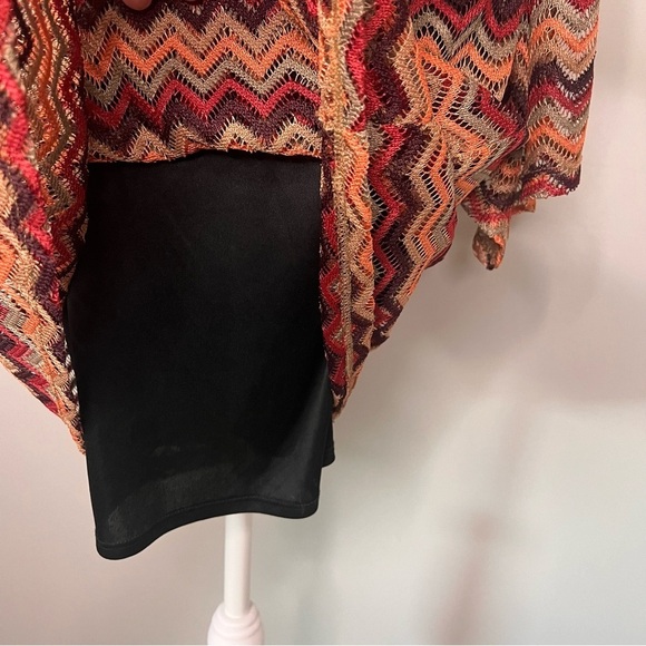 Women's Bell Sleeve Chevron Mod Dress Size Small Boho Vintage Inspired Twiggy - Picture 5 of 13